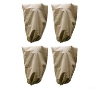 Fundas de protección contra heladas con cordón no tejido para plantas al aire libre, grandes, paquete de 4 bolsas reutilizables de 31.5 x 39 pulgadas para arbustos, árboles jóvenes en maceta