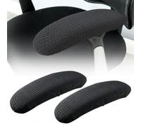 Fundas de Reposabrazos Extraíbles, Fundas de Reposabrazos Extraíbles, Protector de Brazo de Silla Poliéster, Silla Reposabrazos Cubierta Deslizante para Hogar, Oficina Negro