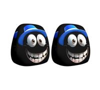 Fundas De Reposacabezas De Halloween | 2 Piezas Fundas Decorativas Con Ojos Grandes Protección Interior Elástica - Cobertores Elásticos Decoración Interior Automóvil Halloween Navidad Conductor Pasaje