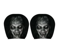 Fundas de reposacabezas fantasma para coche, 2 piezas, decoración interior