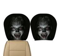 Fundas De Reposacabezas Para Coches Mangas Elásticas de Miedo Reposacabezas | 2 Piezas Fundas de Apoyacabezas Coche Halloween Para Monovolumen RV Tractor Remolque Camión Automóvil Vehículo Familia
