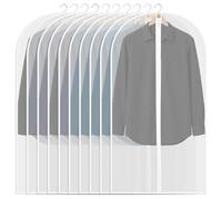 Fundas de Ropa, 10 Piezas (60 x 100) cm Bolsa de Traje Transparente Bolsas de Ropa Cremallera Cubiertas de la Ropa, Bolsa de Ropa A Prueba Polvo Impermeables y con Humedad para Trajes, Vestidos, Camis