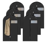 Fundas de ropa 60 x 100 cm, juego de 6, funda protectora para ropa antipolvo, impermeable con cremallera, funda para colgar para almacenamiento de camisa, trajes y abrigos Clothes