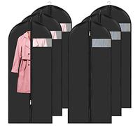 Fundas de Ropa a Prueba de Polvo, Bolsa de Ropa 60 x 140 CM Juego de 6 para Almacenamiento de Trajes con Cremallera, Bolsas de Polvo para Vestidos de Noche Impermeables y con Humedad para Camisas