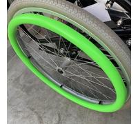 Fundas de silicona antideslizantes para llantas de silla de ruedas, 1 par de fundas de empuje de mano para silla de ruedas, 0,46 cm de grosor, resistentes al desgaste, color negro