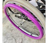 Fundas de silicona antideslizantes para llantas de silla de ruedas de 61 cm/22 pulgadas, 1 par de fundas de empuje de mano para silla de ruedas, 0,46 cm de grosor, resistentes al desgaste, color rosa