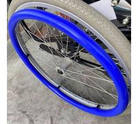 Fundas de silicona antideslizantes para llantas de silla de ruedas de 61 cm/22 pulgadas, 1 par de fundas de empuje de mano para silla de ruedas, 0,46 cm de grosor, resistentes al desgaste, color rosa