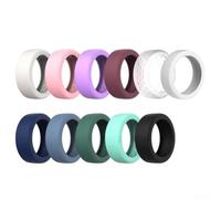 Fundas de silicona para anillo 5, paquete de 11, coloridas, suaves, ligeras, antiarañazos, flexible, protección de la piel para Smart Fitness Health (S)
