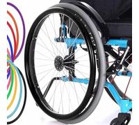 Fundas de silicona para llantas de silla de ruedas, 1 par, resistentes al desgaste, con anillo de empuje de mano, accesorios para agarre y tracción mejorados