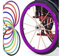 Fundas de silicona para llantas de silla de ruedas, 1 par, resistentes al desgaste, con anillo de empuje de mano, accesorios para agarre y tracción mejorados