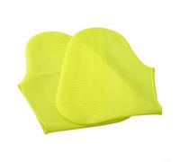 Fundas de silicona reciclables para botas con suela texturizada para días lluviosos, ciclismo, senderismo, color gris, talla L (amarillo)