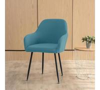 Fundas de Silla de Comedor con Brazos Elásticas, Cubiertas Ajustables con Respaldo para Salón Oficina Hogar Estilo Nórdico Moderno, Fácil Instalación(Blue B,1PCS)