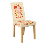 Fundas de silla de esqueleto otoñal para sillas de comedor, protectores de asiento de elastano elásticos y lavables, divertidas fundas decorativas para decoración del hogar de temporada, 1 unidad
