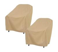 Fundas de silla de patio impermeables y robustas, resistentes a los rayos UV y a la decoloración, para salón giratorio, sillas Adirondack mecedoras, color beige y marrón, compatible con 28 W - X 32 P