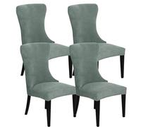 Fundas de Silla wingback Laterales elásticas para Comedor, Protectores de Asiento de Banquete Lavables extraíbles para decoración de Fiestas y Bodas,Azul Marino,4
