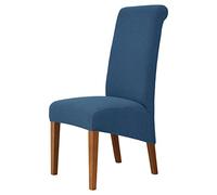 Fundas de Silla XL de Spandex elásticas Estilo Parsons, Protectores de Asiento Extra Grandes de un Solo Color extraíbles para Cocina y decoración del hogar,Azul,6 Piezas