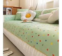 Fundas De Sofá Antideslizantes: Fundas Tela Chenilla Respetuosas Con La Piel Para Sofá Seccional, Decoración Sala De Estar Cómoda Y Transpirable, Elegante Diseño Borde Enc green 110*210cm/43.3*82.7in