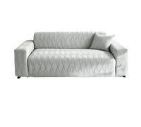 Fundas de sofá de Alta Elasticidad 3 plazas Fundas de sofá Elegantes súper Suaves Estilo Minimalista Felpa de Terciopelo Jacquard Borde elástico Antideslizante Gris Claro Quadruple Seat [235cm-300cm]