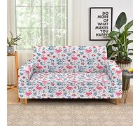 Fundas de sofá de alta elasticidad para 1/2/3/4 plazas, colección Flamingo 3D, suave, elástica, antideslizante, lavable, protector de sofá universal para niños y mascotas (3 plazas, hojas)