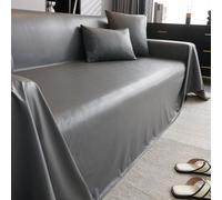 Fundas de Sofá de Piel Sintética Impermeables para Sofás Seccionales Fundas de Sofá de Dos Plazas Fundas de Futón Fundas En Forma de L Protectores de Sofá Lavables (Gris Oscuro 71 X 91 Pulgadas)