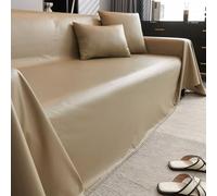 Fundas de Sofá de Piel Sintética Impermeables para Sofás Seccionales Fundas de Sofá de Dos Plazas Fundas de Futón Fundas En Forma de L Protectores de Sofá Lavables (Champán 71 X 134 Pulgadas)