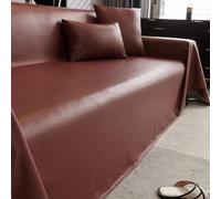 Fundas de Sofá de Piel Sintética Impermeables para Sofás Seccionales Fundas de Sofá de Dos Plazas Fundas de Futón Fundas En Forma de L Protectores de Sofá Lavables (Rojo Vino 71 X 150 Pulgadas)