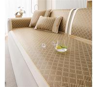 Fundas de sofá de refrigeración,Protector de Muebles de sofá de Manta Suave Transpirable,Cubierta de sofá de Tela de Seda de Hielo Lavable(Beige1,60 * 150CM)