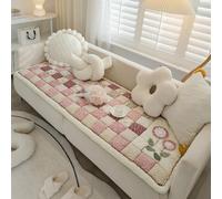 Fundas de sofá de retazos florales de algodón acolchadas, fundas de sofá modulares para jardín, elegante, antideslizante, cuadrada, a cuadros, tapete suave para mascotas, cojín de asiento para silla L