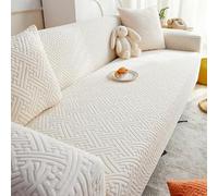 Fundas de Sofá de Tela de Forro Polar de Alta Elasticidad, Funda de Sofá Suave, Minimalista, Antideslizante y Resistente a Arañazos para Mascotas Beige 45x45cmPillowCase