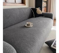 Fundas de sofá de terciopelo de algodón suave para sofás de 1 a 5 plazas. Funda antideslizante para sofá. Funda protectora para sofá con todo incluido. Prot(Size:5 Seater(305-360cm),Color:Gris oscuro)
