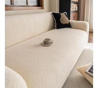 Fundas de sofá de terciopelo de algodón suave para sofás de 1 a 5 plazas. Funda antideslizante para sofá. Funda protectora para sofá con todo incluido. Protector(Size:4 Seater(235-300cm),Color:Blanco)