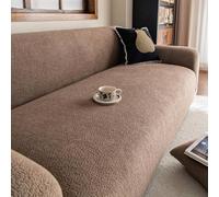 Fundas de sofá de terciopelo de algodón suave para sofás de 1 a 5 plazas. Funda antideslizante para sofá. Funda protectora para sofá con todo incluido. Prot(Size:2 Seater(145-185cm),Color:Marrón café)
