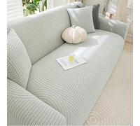 Fundas de Sofá Elásticas de Terciopelo Jacquard Grueso, Funda Sofá 1/2/3/4/5 Plazas con Funda Almohada, Cubre Sofás Antideslizante con Todo Incluido Protector para Salón(Gris,3 Seater(190-230cm))