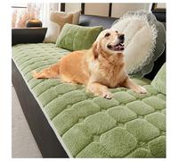 Fundas De Sofá For Perros Lavables, Protectores De Sofá De Piel Sintética Peluda, Protector De Sofá Acolchado Antideslizante, Apto For Mascotas, For Sofá De 1/2/3 Cojines(Green,70x70cm/28x28in)