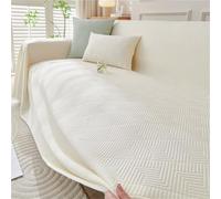 Fundas de sofá for sofá de 3 Cojines, Funda de sofá refrescante de Verano, Funda Protectora de sofá Lavable for Muebles, Manta Suave con Borla for Sala de Estar(Beige,210X420CM)