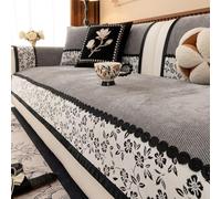 Fundas De Sofá - Funda De Sofás De Chenilla Suave Antideslizante, Funda De Sofá De Patchwork Vintage Francés para Sofás De 3 Plazas/Seccionales Protector Elegante Acolchado b 70*210cm/27.56*82.68in