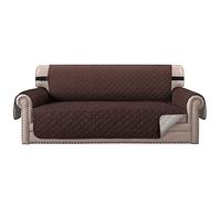 Fundas de sofá Fundas de sofá de 3 plazas Fundas Protectoras de Muebles Color Reversible (3 plazas, marrón/Beige)