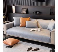 Fundas de sofá Impermeables, seccionales a Prueba de arañazos en Forma de L, Fundas Antideslizantes de Cuero para sofá de 2 Cojines, Protector de Muebles Leaf Blue 70x70cm/27.56x27.56in