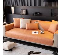 Fundas de sofá Impermeables, seccionales a Prueba de arañazos en Forma de L, Fundas Antideslizantes de Cuero para sofá de 2 Cojines, Protector de Muebles Leaf Orange 90x70cm/35.43x27.56in