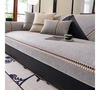 Fundas de sofá Impermeables y Lavables en Forma de L, Funda de cojín Antideslizante para Mascotas, Fundas de sofás de Lino y algodón Resistentes a Las Arrugas Gray 70 * 210cm/27.56 * 82.68in