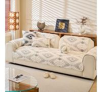 Fundas de Sofá Peluche Antideslizantes, Fundas de Sofá en Forma de L de 2, 3 y 4 plazas, Lavables a máquina, para Sala de Estar y decoración del hogar(Gris Claro,70x120cm)