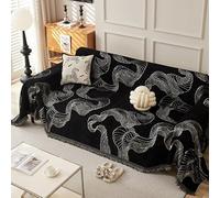 Fundas De Sofa, Suave 3/4 Plazas Protector Cubre Sofa,Fundas De Cojín De Sofá En Forma De L(Black,180X230CM)