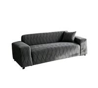 Fundas de sofá Terciopelo Grueso Funda Antideslizante súper elástica 3 plazas Protector Muebles Suave y Acogedor Felpa Jacquard Minimalista para Sala Estar Gris Oscuro Quadruple Seat [235cm-300cm]