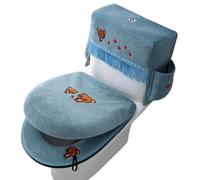 Fundas de Tapa de Váter para Baño 3 Alfombrillas y Cómodas Antideslizantes | Cubierta tanque inodoro Para en familia, hotel, cuarto de baño, decoración estacional, hogar y