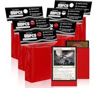 Fundas de tarjetas rojas mate para MTG, 300 fundas estándar de ajuste perfecto para tarjetas de intercambio, tarjetas deportivas, tarjetas de béisbol, TCG Yugioh Magic, protector de tarjetas para mini