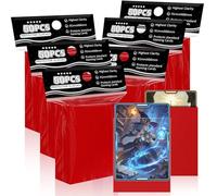 Fundas de tarjetas rojas mate para MTG, 300 fundas estándar de ajuste perfecto para tarjetas de intercambio, tarjetas deportivas, tarjetas de béisbol, TCG Yugioh Magic, protector de tarjetas para mini