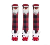 Fundas de tela no tejida para manijas de nevera con diseños 3D de Papá Noel, muñecos de nieve, alce, fundas protectoras para refrigerador, microondas, horno y electrodomésticos de cocina (C)