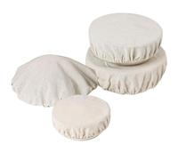 Fundas de tela para cuencos: material de ropa de lino, envoltura elástica, de cocina reutilizables, de varios tamaños | Perfecto para preparar pan, masa, ensalada de frutas, almacenamiento