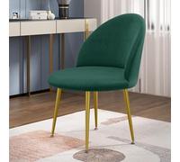 Fundas de terciopelo de alta elasticidad para sillas de comedor, paquete de 4 unidades, parte inferior redonda, diseño de pico de pato, fundas de asiento para comedor, tamaño pequeño, color verde