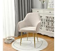 Fundas de Terciopelo Suave para Sillas de Comedor Fundas Elásticas con Respaldo Curvo y Reposabrazos Funda para Sillón Giratorio de Tocador Extraíble y Lavable para Dormitorio Fiesta Hotel